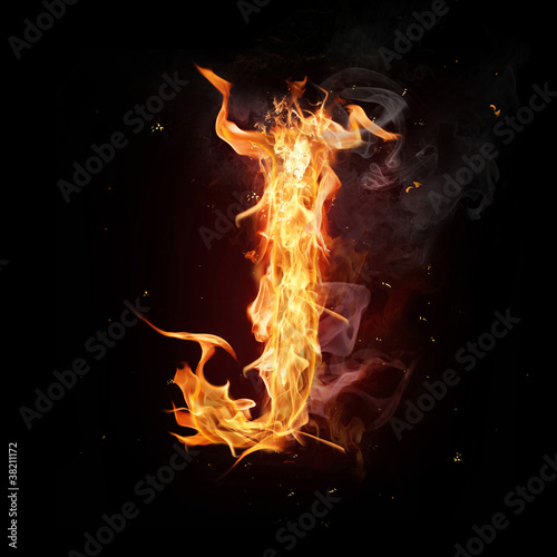 Fire alphabet letter "J"