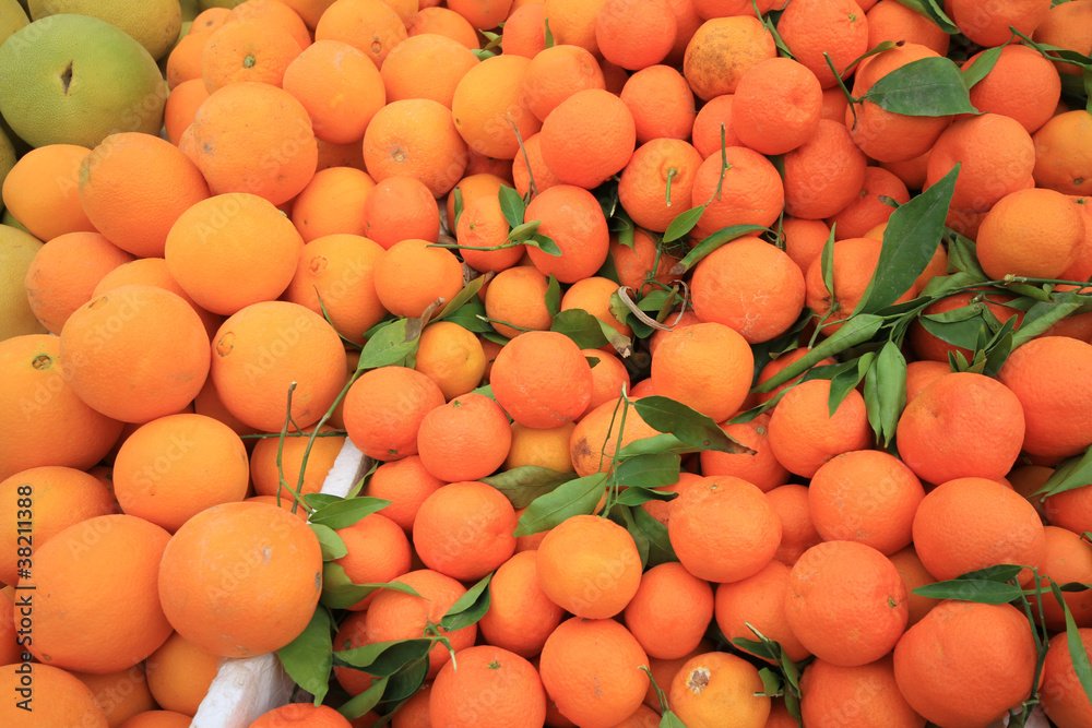Oranges on the food market for background,Cameron Highlands Mala