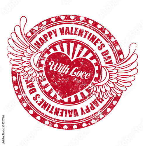 Rubber stamp Happy Valentine's day