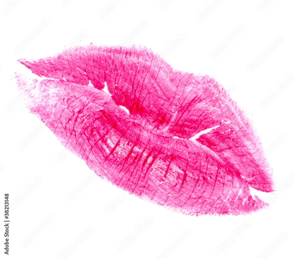 Obraz premium Woman's kiss stamp