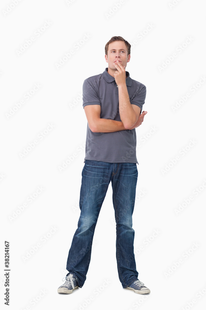 Young man in thoughts Young man in thoughts