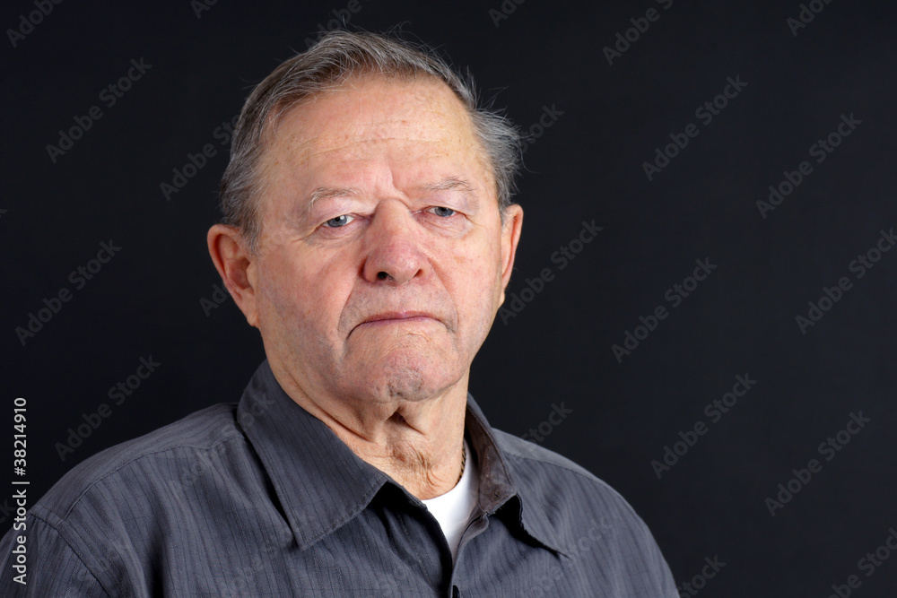 Senior man looking sad