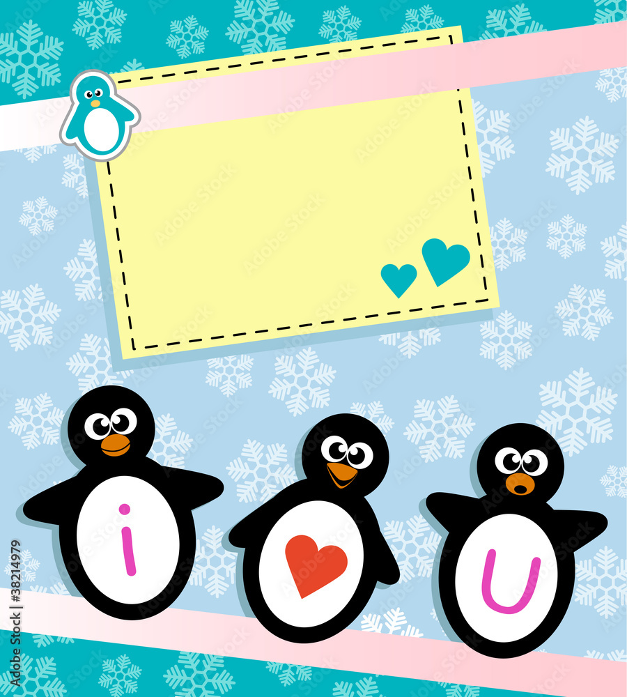 Naklejka premium penguin card