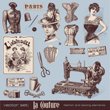 vector set: fashion and sewing (1900)