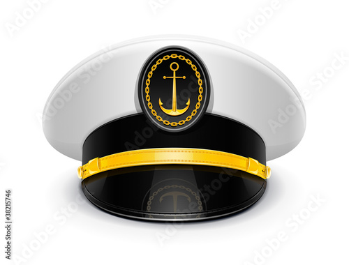 captain peaked cap with cockade vector illustration isolated