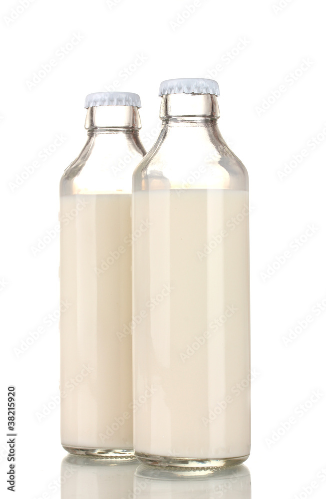 Two bottle of milk isolated on white Two bottle of milk isolated on white