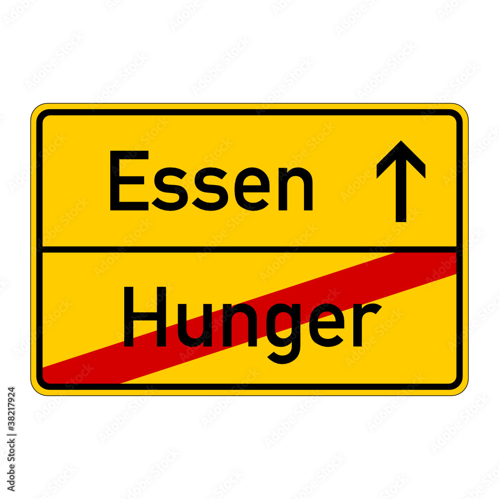ortsschild hunger essen I Adobe Stock