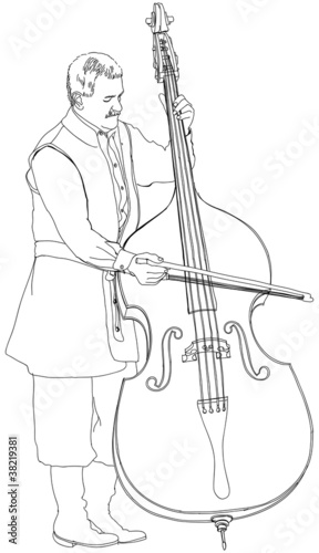 musician performs music for contrabass