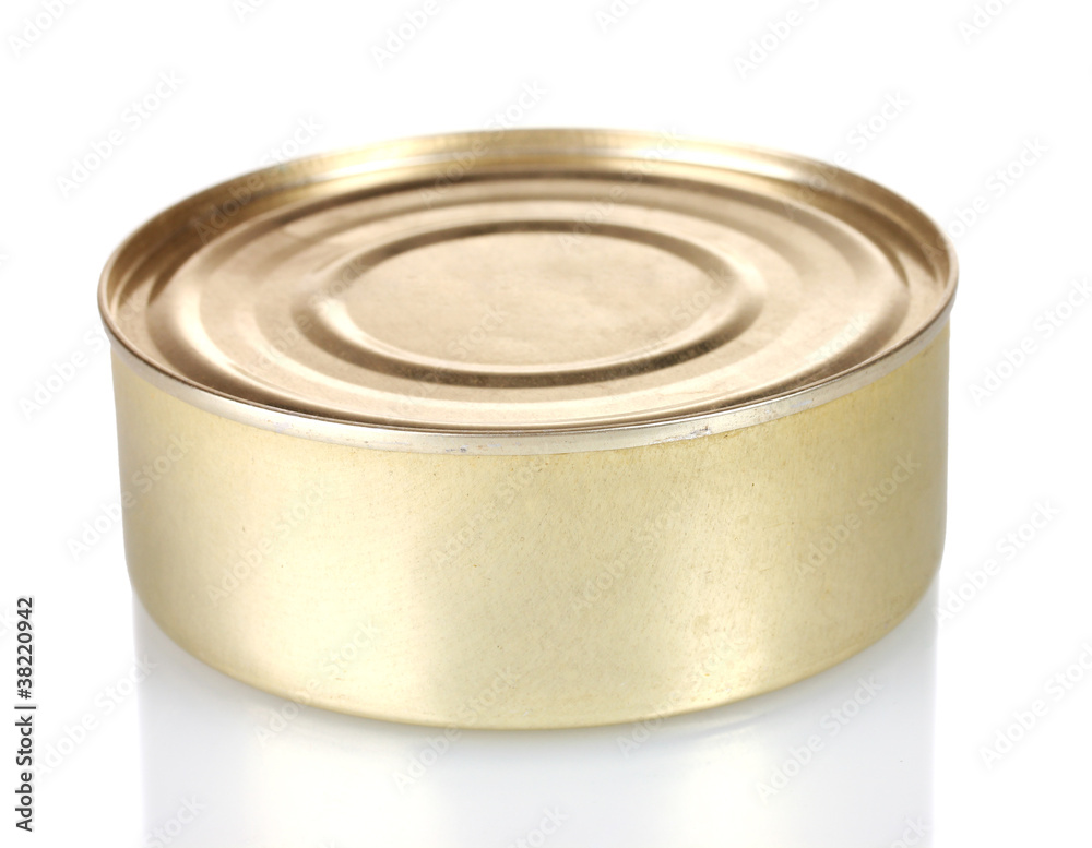 Tin with food isolated on white Tin with food isolated on white
