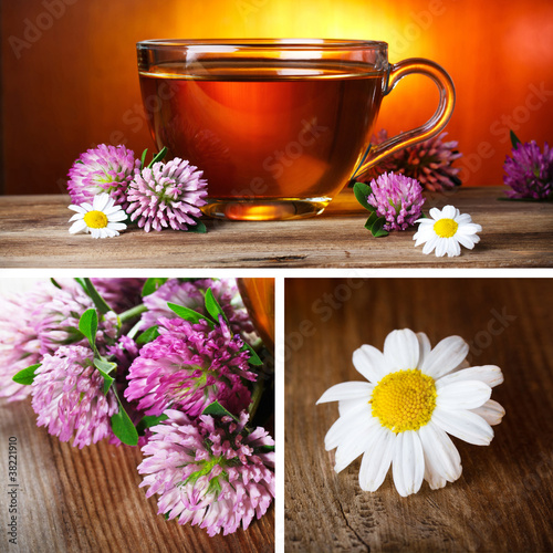 Herbal tea collage