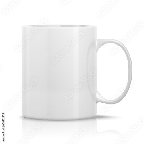 photorealistic white cup for logos and graphics