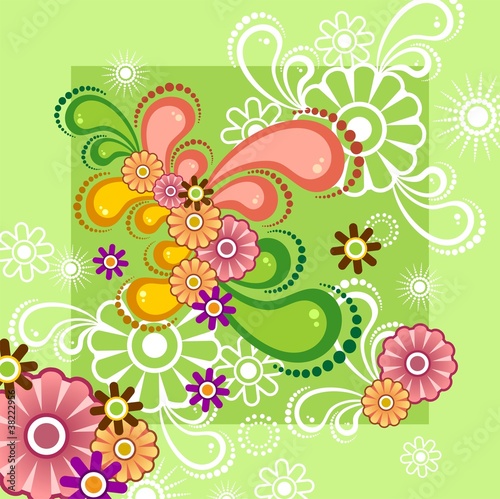 Green floral background