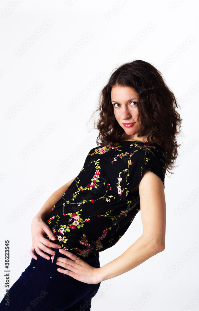 pretty woman posing in studio pretty woman posing in studio