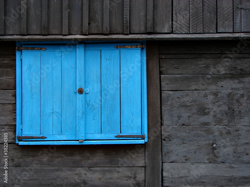 Blue window shutter
