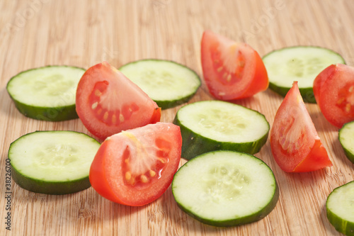 Cucumber and tomato
