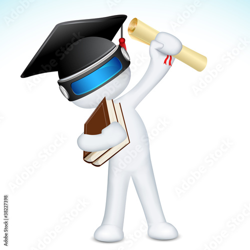 3d Graduate Man in Vector