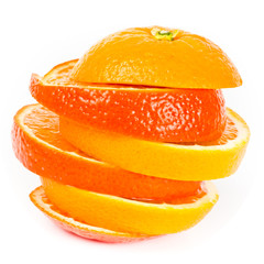 Keuken achterwand Plakjes fruit Hele sinaasappel met sappige schijf  © Thomas Francois