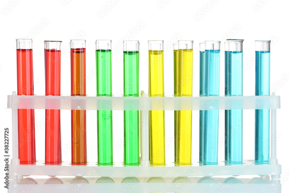 Test-tubes with liquid isolated on white Test-tubes with liquid isolated on white