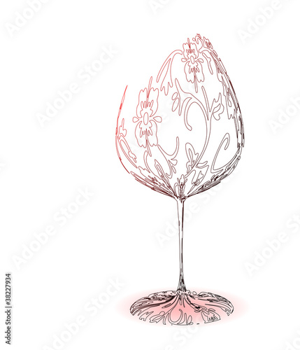 Stylized wineglass