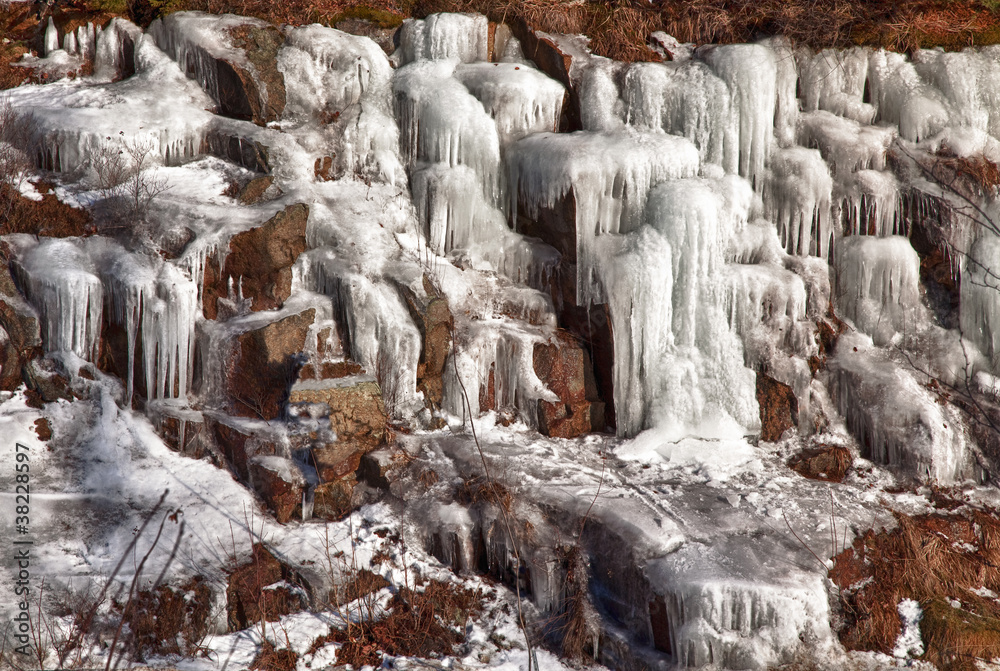 Icicles on a hillside Icicles on a hillside