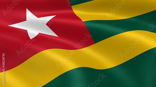 Togolese flag in the wind photo