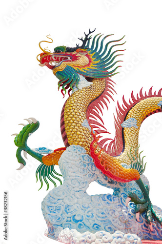 Isolated Dragon on white background with clipping path