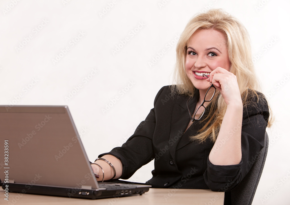 Pretty caucasian blond businesswoman Pretty caucasian blond businesswoman