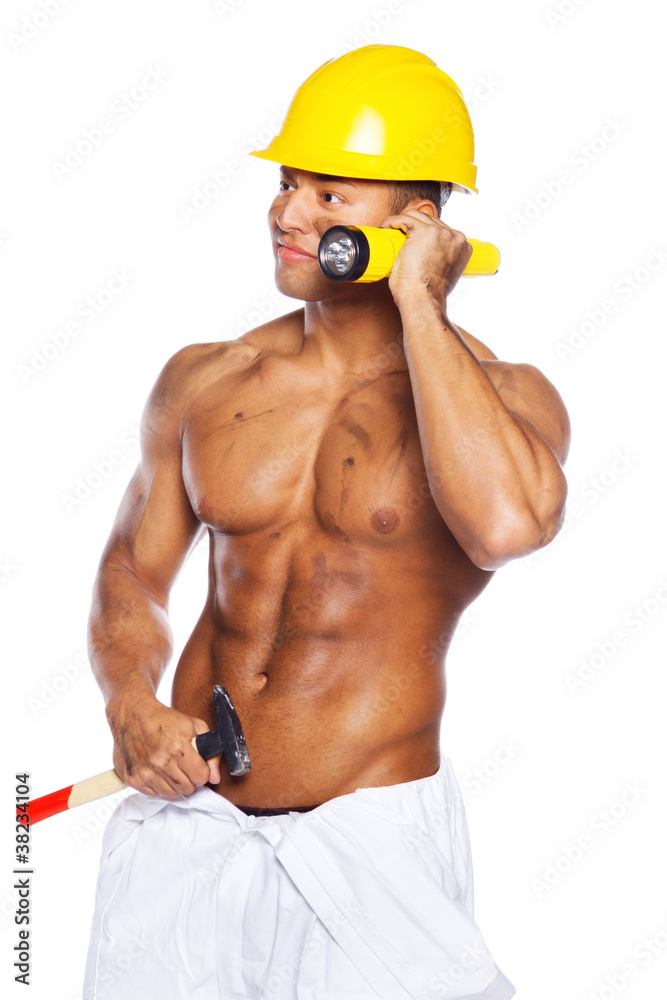 Image of young muscular foreman Image of young muscular foreman