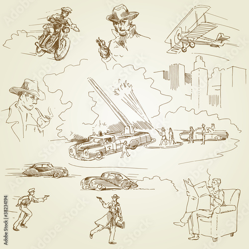 firemen - doodles