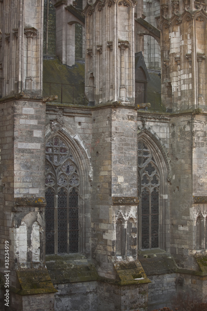 The side of St Gatien cathedral in Tours, France