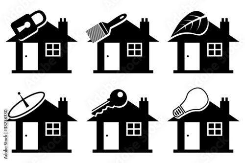 Six vector house illustrations.