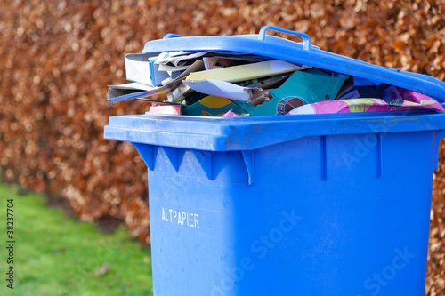 Blue recycling container