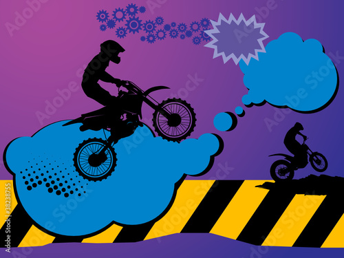 Motocross background, vector illustration
