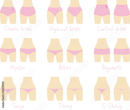 Various styles of panties