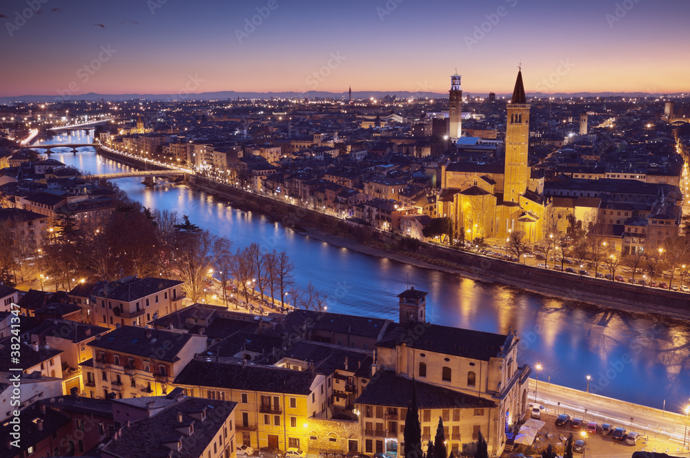 Verona at night - Italy