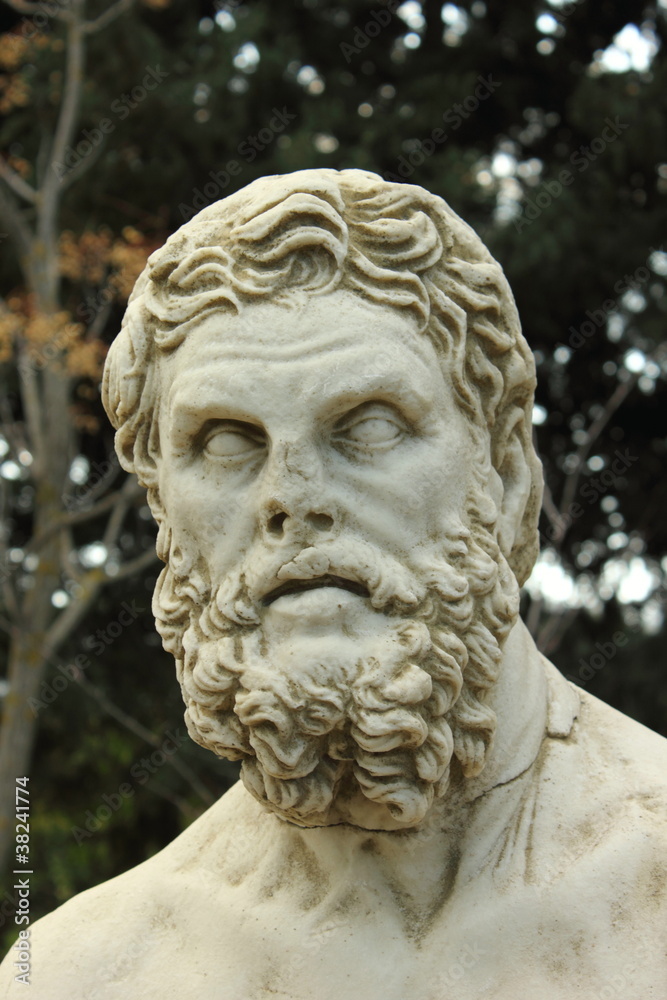 Statue of homer writer of the illiad and the odyssey