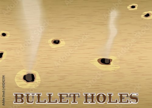 Bullet hole wood