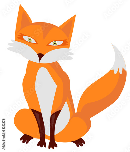 Illustration of very cute cartoon fox