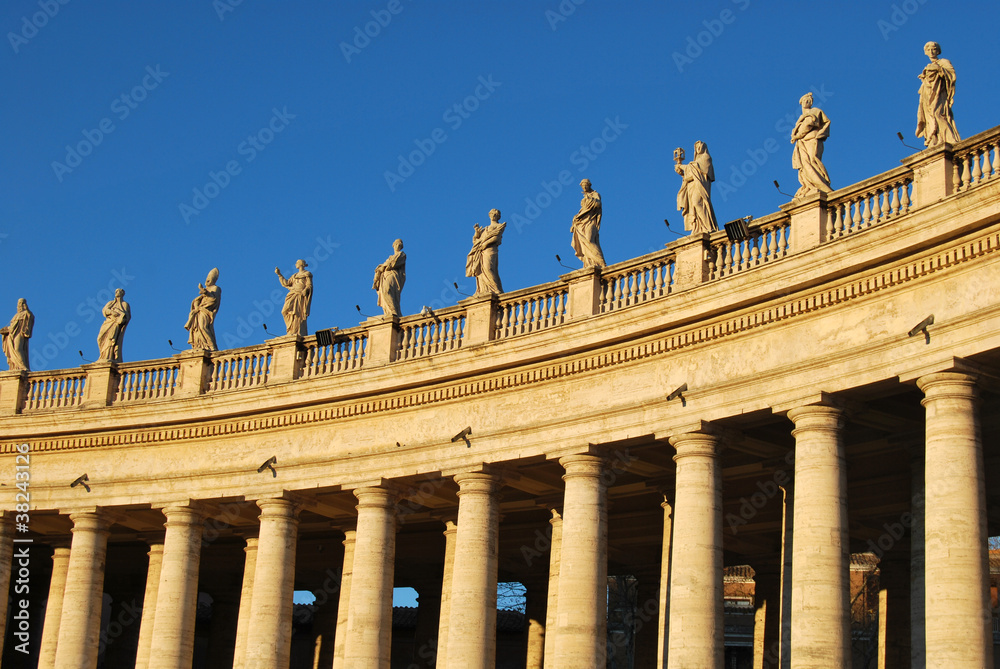 Statues of St Peter's Square in Rome