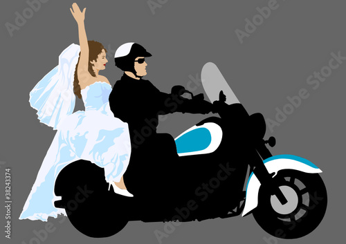 Motorbike and bride