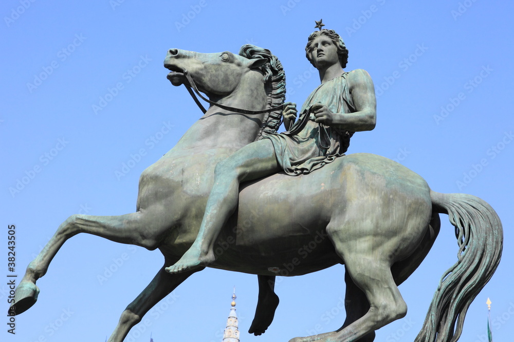 warrior on horse at Turin palace