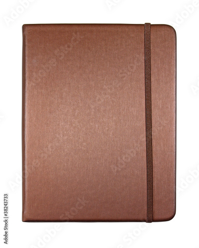 silk brown color cover note book isolated on white background