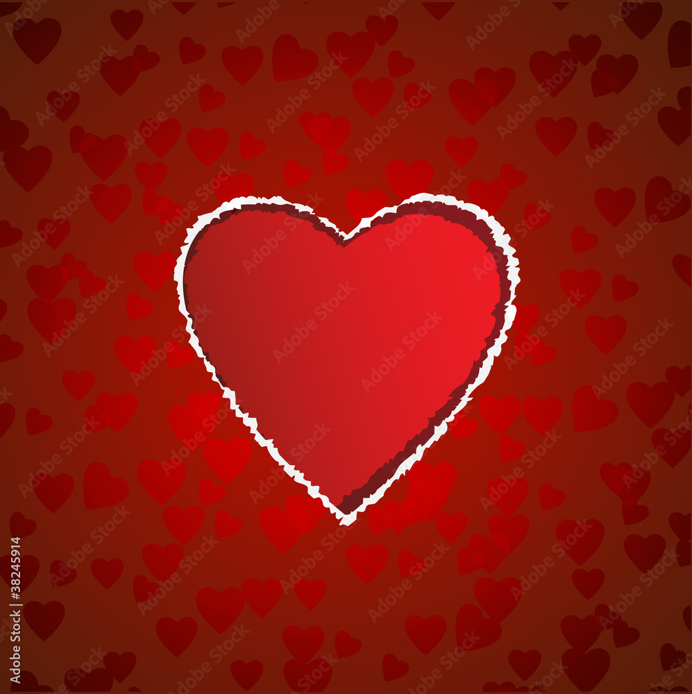 Heart shaped torn paper Heart shaped torn paper