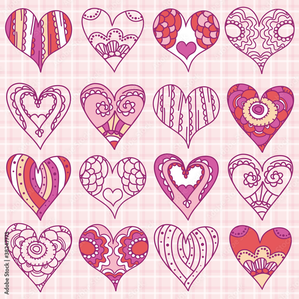 hand drawing valentines heart, vector hand drawing valentines heart, vector