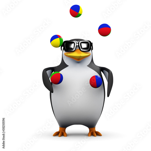 3d Penguin is juggling with extreme skill © Steve Young