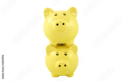 Stacked Piggy Banks Series - Yellow