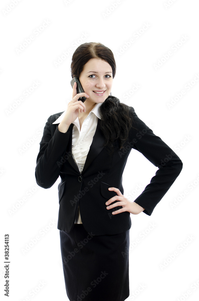 Portrait of business woman with mobile phone. Portrait of business woman with mobile phone.