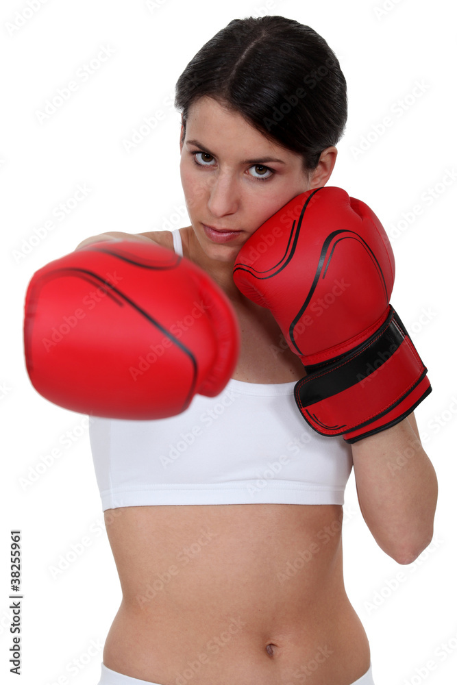 Brunette boxing