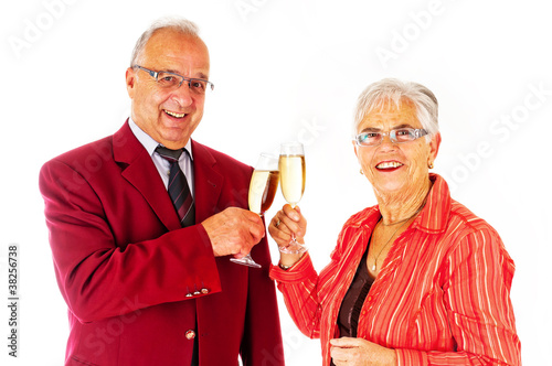 older couple celebrating