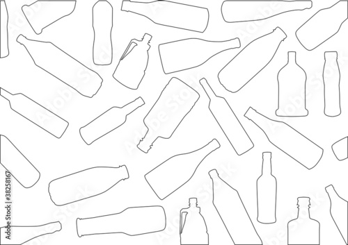 different bottles silhouettes background